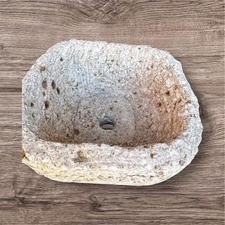 4.5-inch Square Hypertufa Succulent Pot - Natural Stone Planter . N22012.
