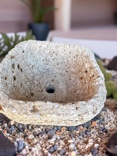 4.5-inch Square Hypertufa Succulent Pot - Natural Stone Planter . N22012.