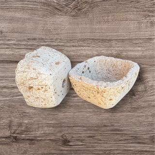 4.5-inch Square Hypertufa Succulent Pot - Natural Stone Planter . N22012.