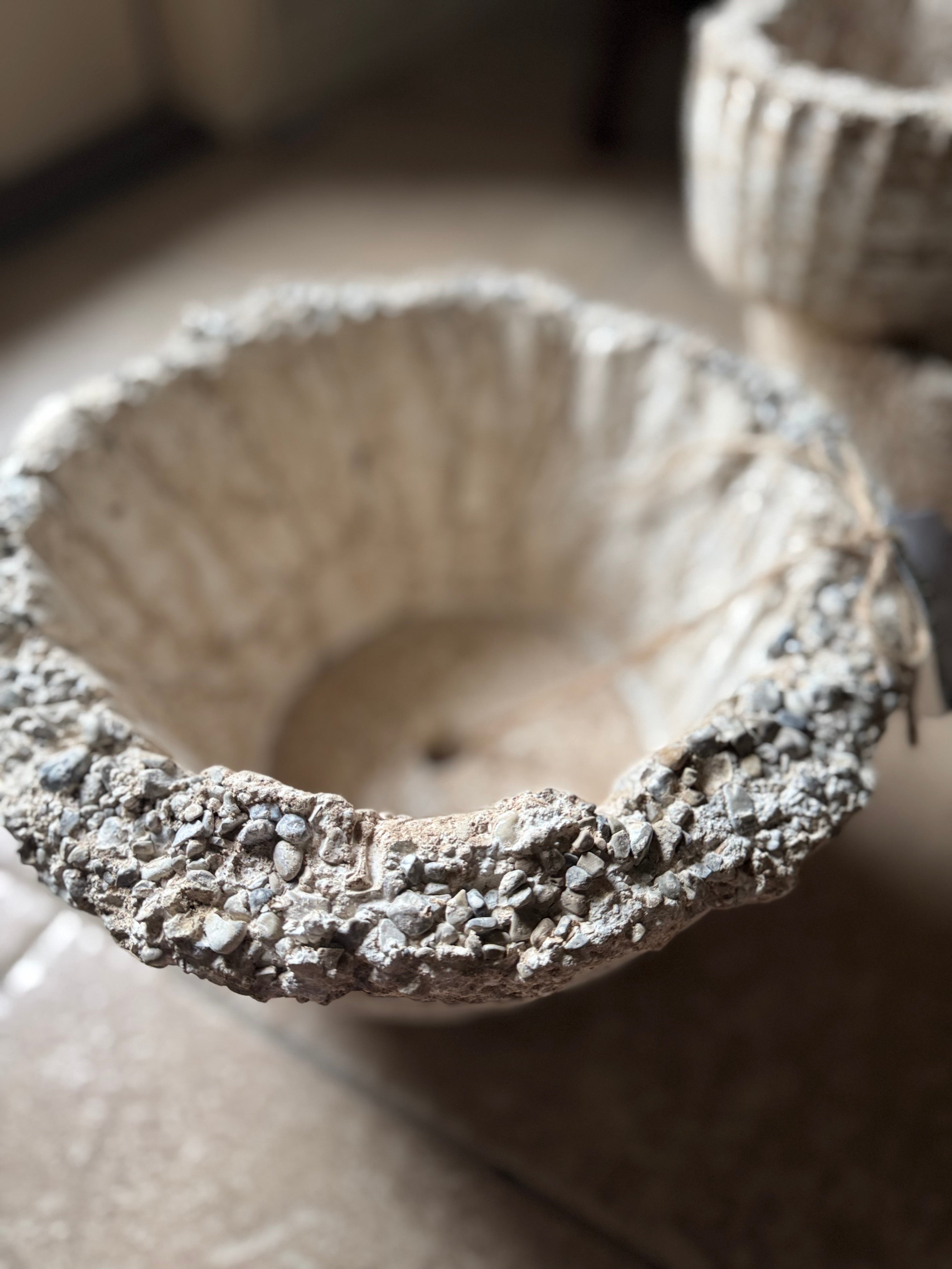 THE CRAG COLLECTION - Petrified Weave | Hand-Etched Hypertufa Stone Planter