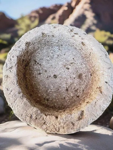 Small Round Succulent Pot - Breathable Hypertufa Stone Planter-N22021